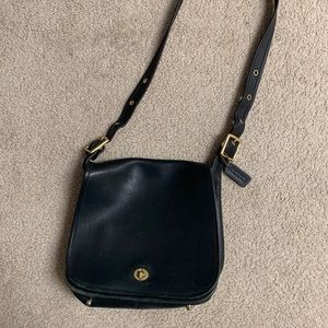 Vintage Coach Black Stewardess Shoulder Bag